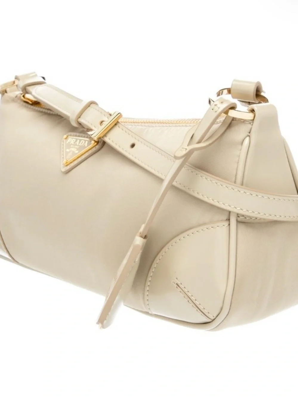 Prada Neutral Tessuto Nylon Re-Edition 2002 2023 with Dust Bag Authenticity Card